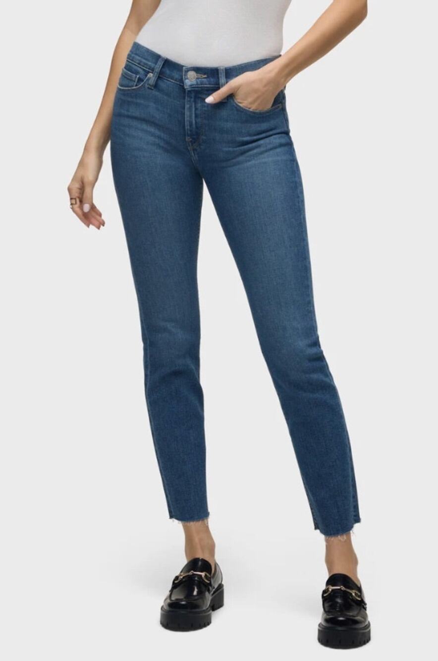 Hudson Womens 27 Nico Mid Rise Straight Ankle Jeans Blue Sun Up Casual Denim NWT